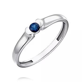 Кольцо из белого золота 585 пробы с сапфиром