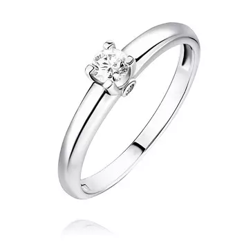 Кольцо из белого золота 585 пробы с бриллиантом