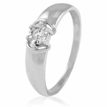 Кольцо из белого золота 585 пробы с бриллиантом