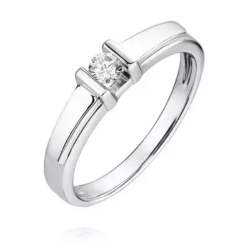 Кольцо из белого золота 585 пробы с бриллиантом