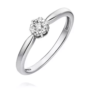 Кольцо из белого золота 585 пробы с бриллиантом