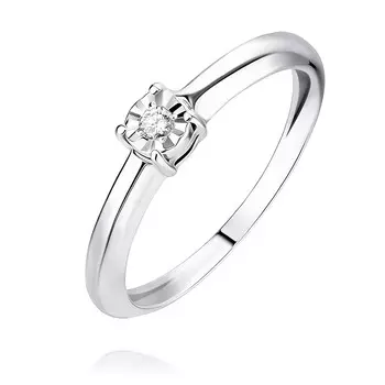 Кольцо из белого золота 585 пробы с бриллиантом