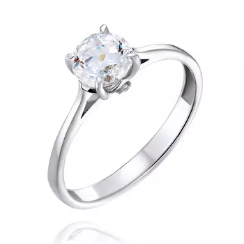 Кольцо из белого золота 585 пробы с фианитом