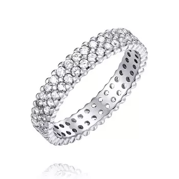 Кольцо из белого золота 585 пробы с фианитом