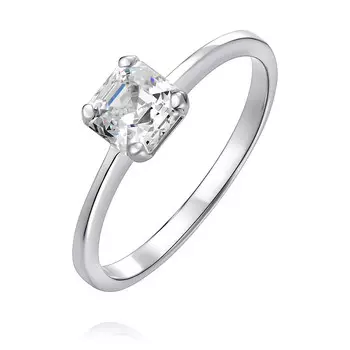 Кольцо из белого золота 585 пробы с фианитом