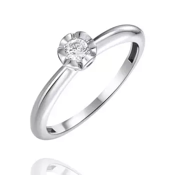 Кольцо из белого золота 585 пробы с бриллиантом