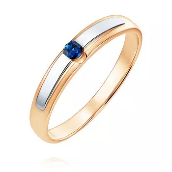 Кольцо из красного золота 585 пробы с сапфиром