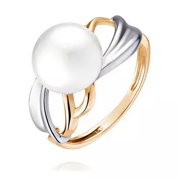 Кольцо из красного золота 585 пробы с жемчугом