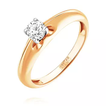 Кольцо из красного золота 585 пробы с бриллиантом