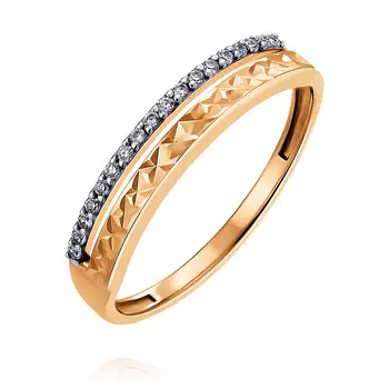 Кольцо из красного золота 585 пробы с фианитом