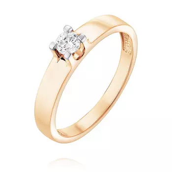 Кольцо из красного золота 585 пробы с бриллиантом