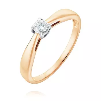 Кольцо из красного золота 585 пробы с бриллиантом