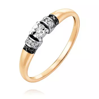 Кольцо из красного золота 585 пробы с бриллиантом