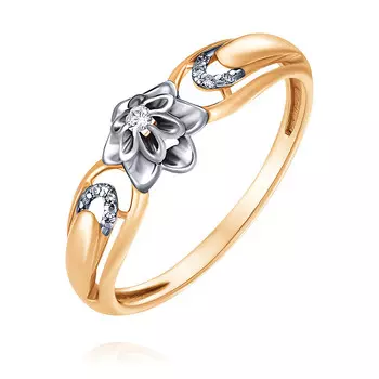 Кольцо из красного золота 585 пробы с бриллиантом