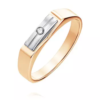 Кольцо из красного золота 585 пробы с бриллиантом