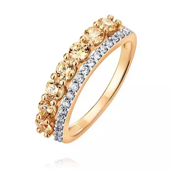 Кольцо из красного золота 585 пробы с фианитом