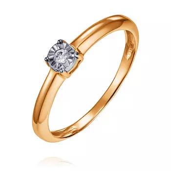 Кольцо из красного золота 585 пробы с бриллиантом