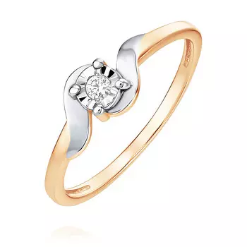 Кольцо из красного золота 585 пробы с бриллиантом