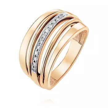 Кольцо из красного золота 585 пробы с бриллиантом