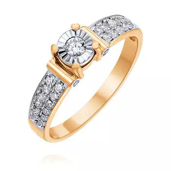 Кольцо из красного золота 585 пробы с бриллиантом