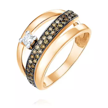 Кольцо из красного золота 585 пробы с бриллиантом