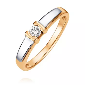 Кольцо из красного золота 585 пробы с бриллиантом