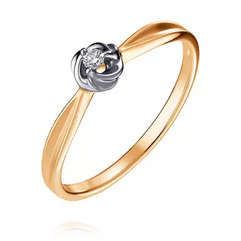 Кольцо из красного золота 585 пробы с бриллиантом