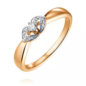 Кольцо из красного золота 585 пробы с бриллиантом