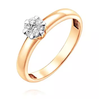 Кольцо из красного золота 585 пробы с бриллиантом