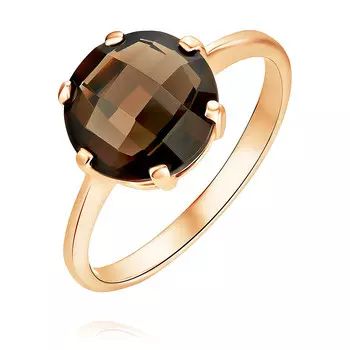 Кольцо из красного золота 585 пробы с кварцем