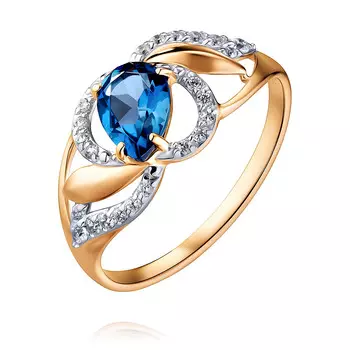 Кольцо из красного золота 585 пробы с топазом