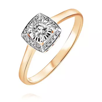 Кольцо из красного золота 585 пробы с бриллиантом