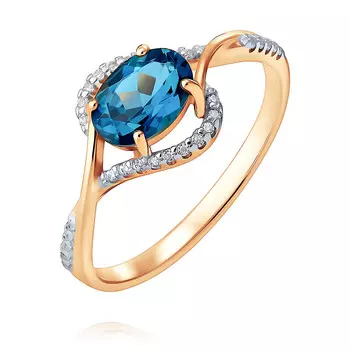 Кольцо из красного золота 585 пробы с топазом