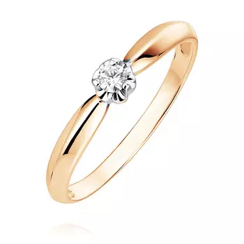 Кольцо из красного золота 585 пробы с бриллиантом