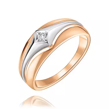 Кольцо из красного золота 585 пробы с бриллиантом