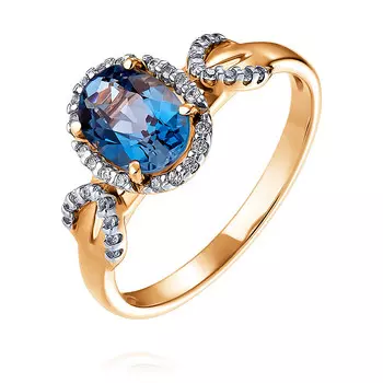 Кольцо из красного золота 585 пробы с топазом