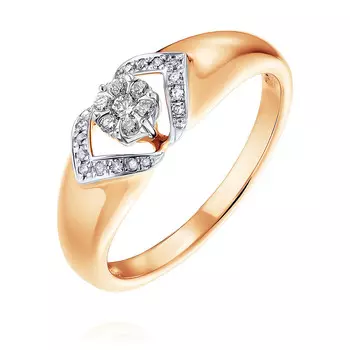 Кольцо из красного золота 585 пробы с бриллиантом