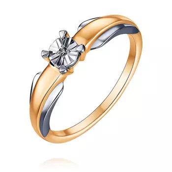 Кольцо из красного золота 585 пробы с бриллиантом