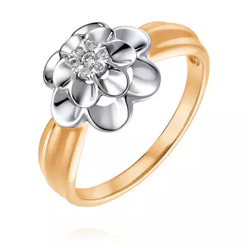 Кольцо из красного золота 585 пробы с бриллиантом