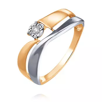 Кольцо из красного золота 585 пробы с бриллиантом