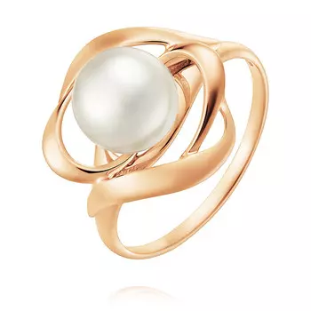 Кольцо из красного золота 585 пробы с жемчугом