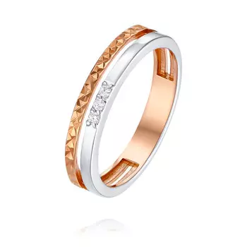 Кольцо из красного золота 585 пробы с фианитом