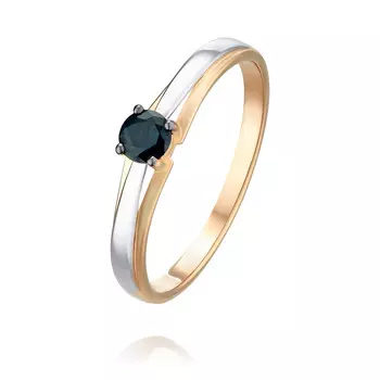 Кольцо из красного золота 585 пробы с сапфиром