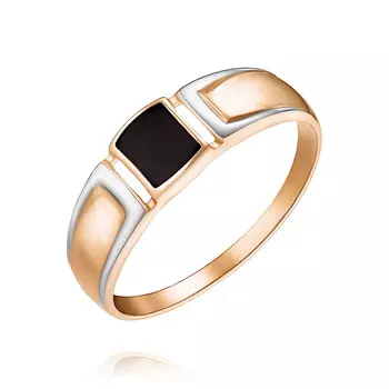 Кольцо из красного золота 585 пробы с эмалью