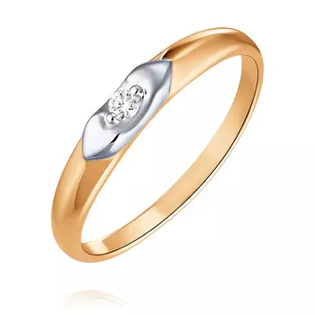 Кольцо из красного золота 585 пробы с бриллиантом