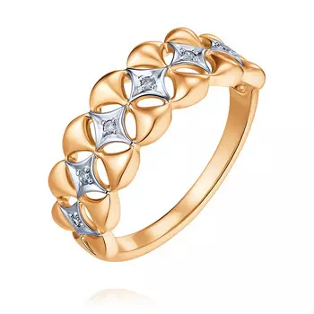 Кольцо из красного золота 585 пробы с бриллиантом