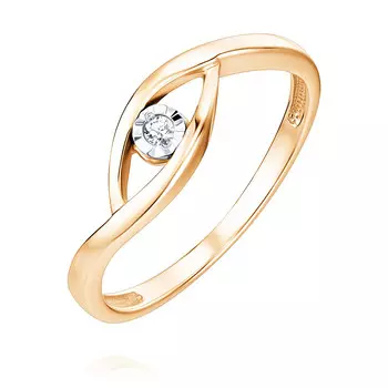 Кольцо из красного золота 585 пробы с бриллиантом