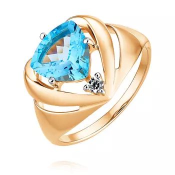 Кольцо из красного золота 585 пробы с топазом