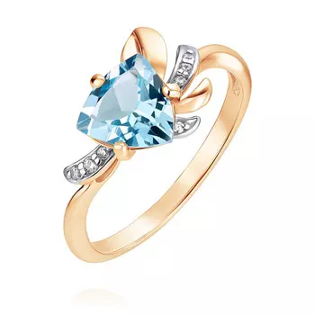 Кольцо из красного золота 585 пробы с топазом