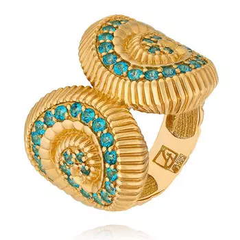 Кольцо из желтого золота 585 пробы с топазом